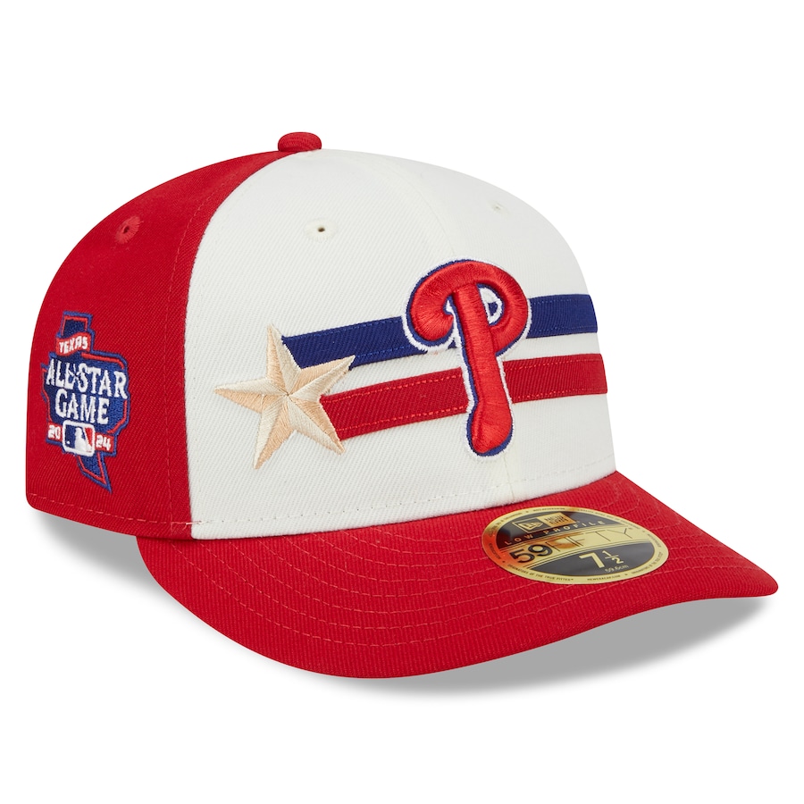 Philadelphia Phillies New Era 2024 MLB All-Star Game Workout Low Profile 59FIFTY Fitted Hat - Cream/Red