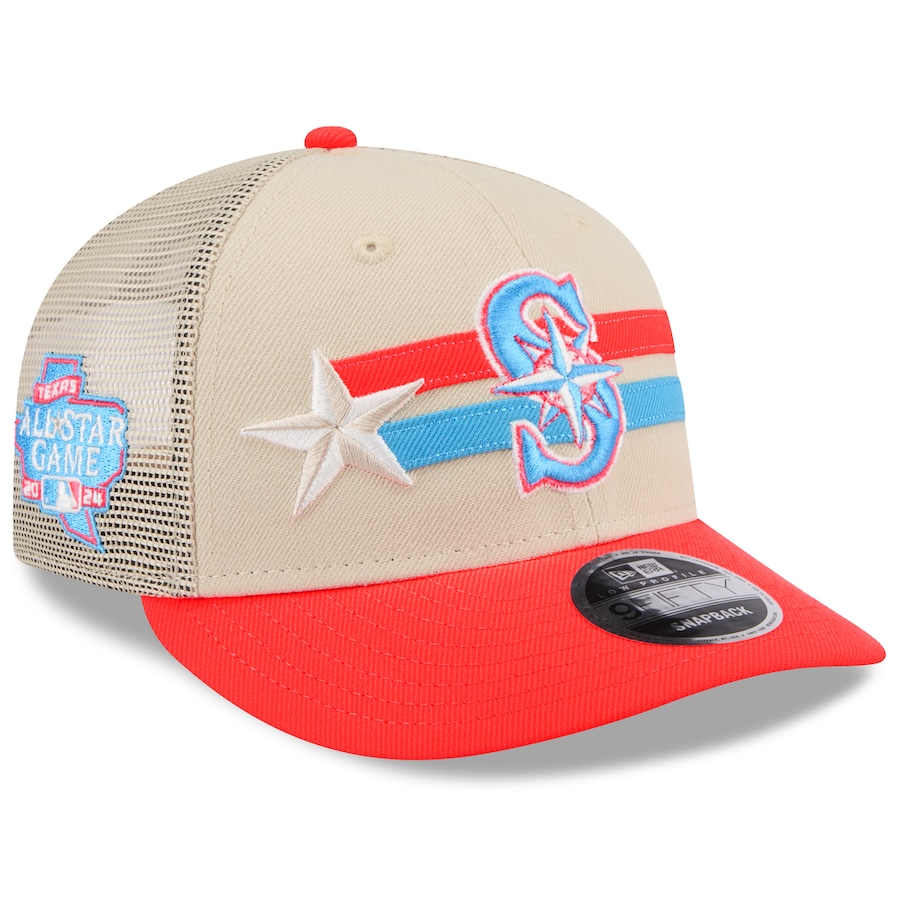 Seattle Mariners New Era 2024 MLB All-Star Game Meshback Low Profile 9FIFTY Snapback Hat - Cream
