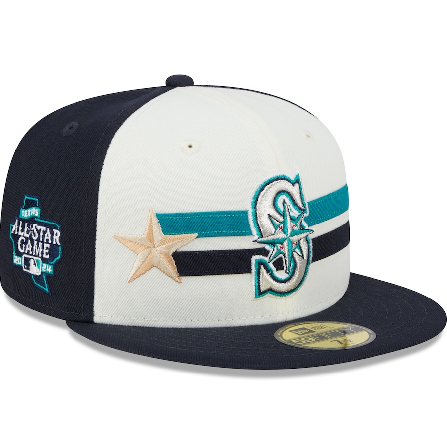 Seattle Mariners New Era 2024 MLB All-Star Game Workout 59FIFTY Fitted Hat - Cream/Navy Seattle Mariners New Era 2024 MLB All-Star Game Workout 59FIFTY Fitted Hat - Cream/Navy