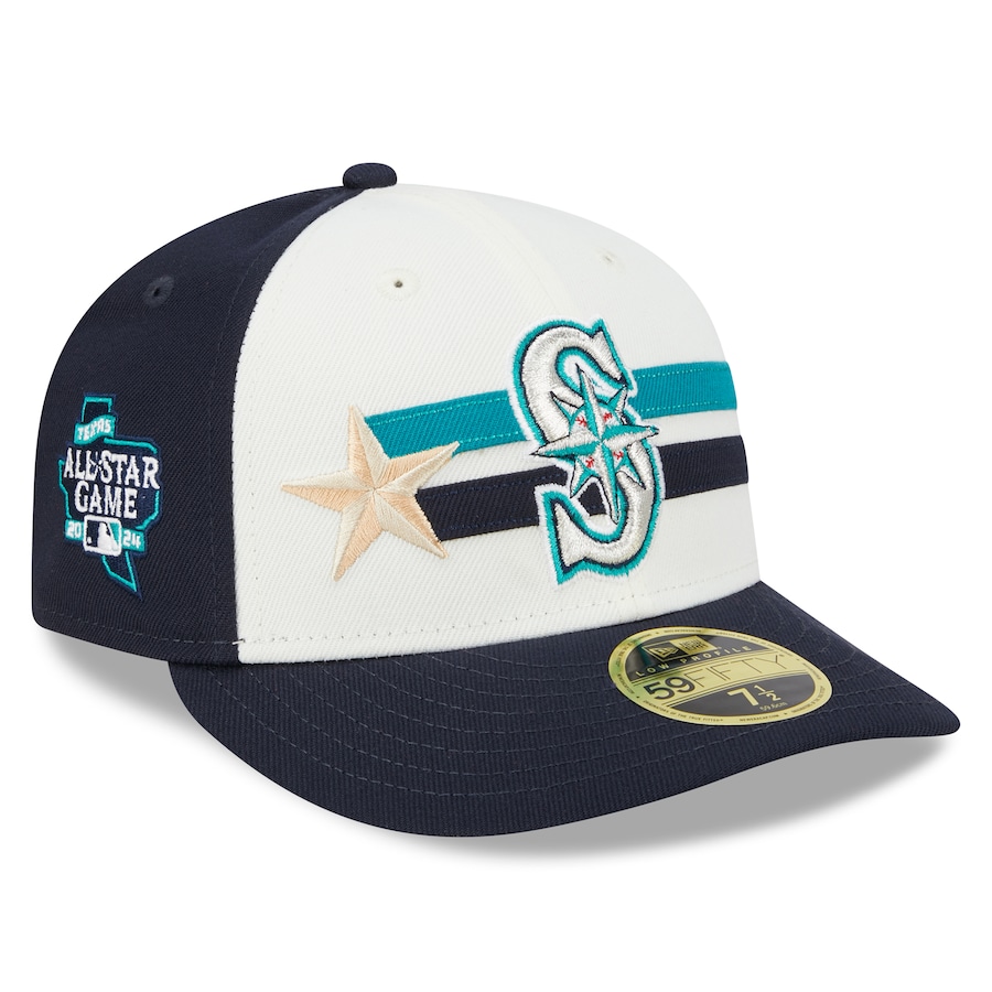 Seattle Mariners New Era 2024 MLB All-Star Game Workout Low Profile 59FIFTY Fitted Hat - Cream/Navy
