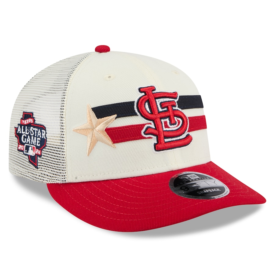St. Louis Cardinals New Era 2024 MLB All-Star Game Workout Meshback Low Profile 9FIFTY Snapback Hat - Cream/Red