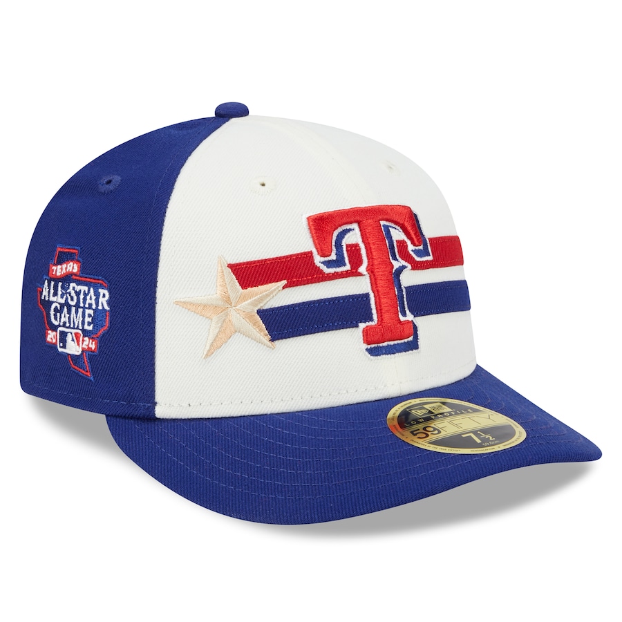 Texas Rangers New Era 2024 MLB All-Star Game Workout Low Profile 59FIFTY Fitted Hat - Cream/Royal