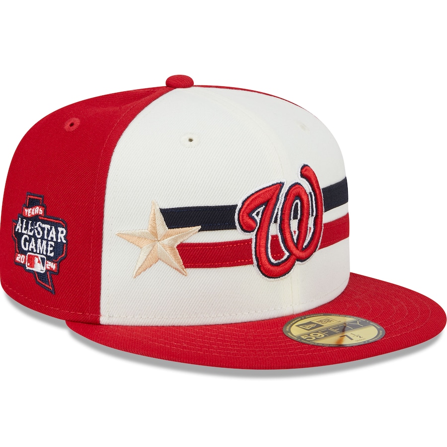 Washington Nationals New Era 2024 MLB All-Star Game Workout 59FIFTY Fitted Hat - Cream/Red Washington Nationals New Era 2024 MLB All-Star Game Workout 59FIFTY Fitted Hat - Cream/Red