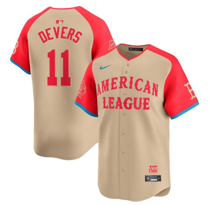 American League Nike 2024 MLB All-Star Game Limited Devers,Rafael - 11 Jersey - Cream