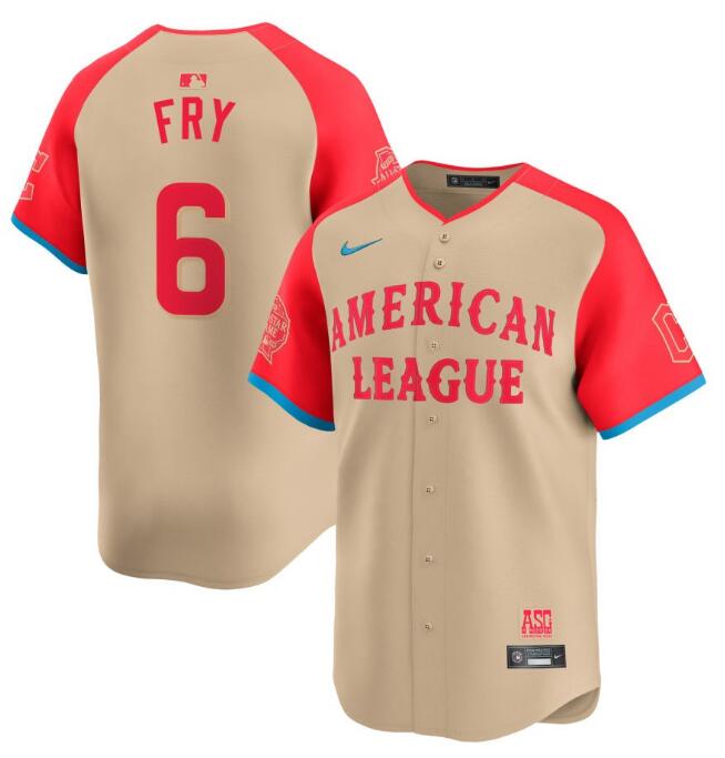 American League Nike 2024 MLB All-Star Game Limited Fry,David - 6 Jersey - Cream