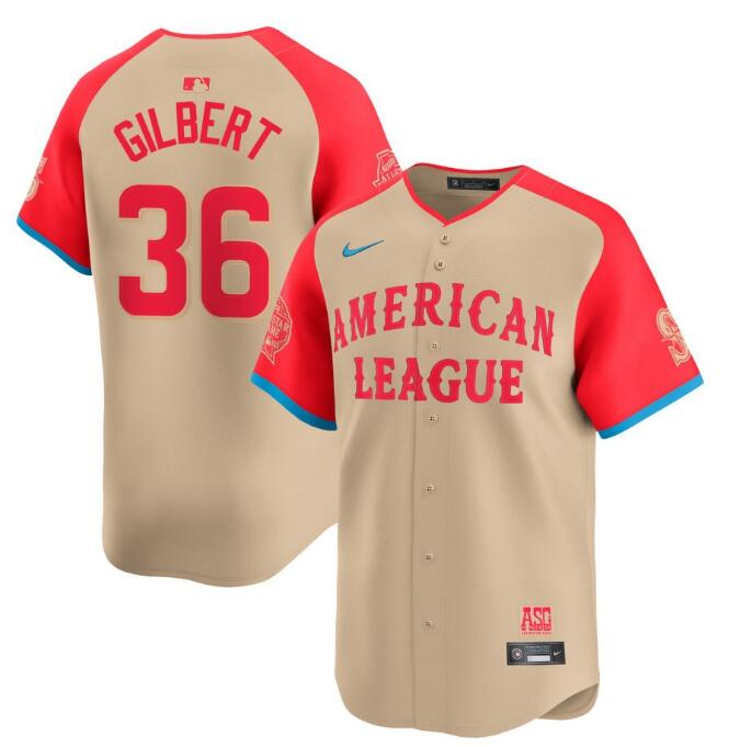 American League Nike 2024 MLB All-Star Game Limited Gilbert,Logan - 36 Jersey - Cream