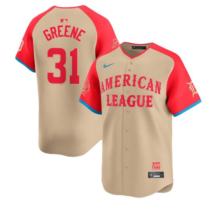American League Nike 2024 MLB All-Star Game Limited Greene,Riley - 31 Jersey - Cream