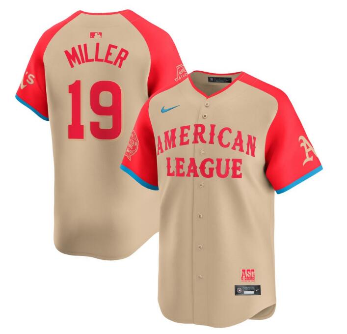 American League Nike 2024 MLB All-Star Game Limited Miller,Mason - 19 Jersey - Cream