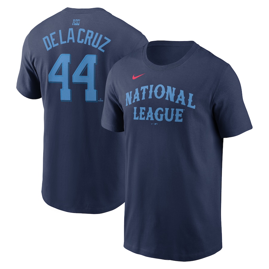 Elly De La Cruz National League Nike 2024 MLB All-Star Game Name & Number T-Shirt - Navy Elly De La Cruz National League Nike 2024 MLB All-Star Game Name & Number T-Shirt - Navy