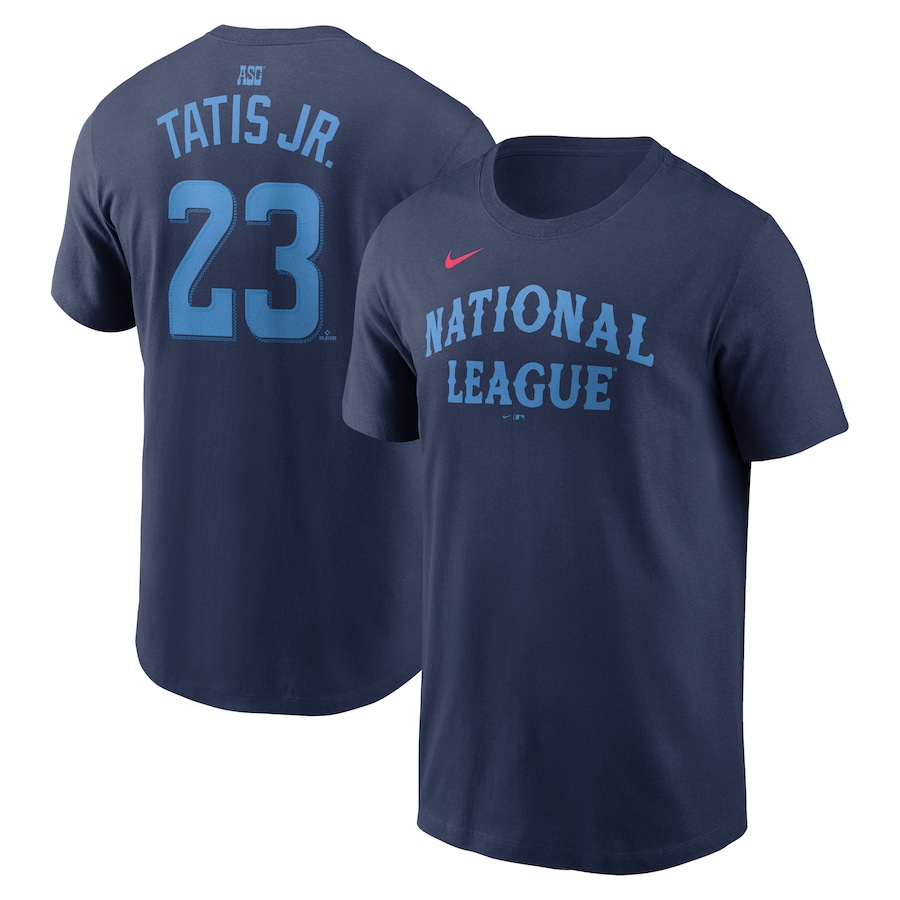 Fernando Tatis Jr. National League Nike 2024 MLB All-Star Game Name & Number T-Shirt - Navy Fernando Tatis Jr. National League Nike 2024 MLB All-Star Game Name & Number T-Shirt - Navy