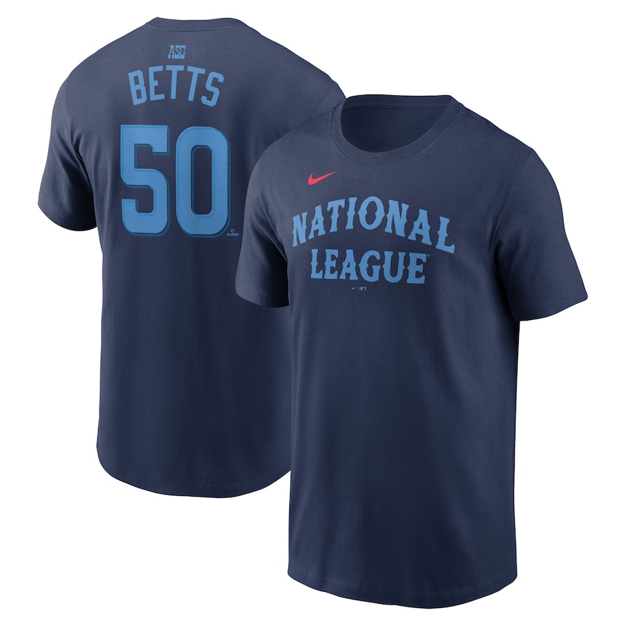 Mookie Betts National League Nike 2024 MLB All-Star Game Name & Number T-Shirt - Navy