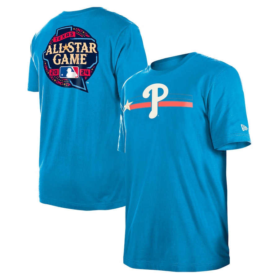 Philadelphia Phillies New Era 2024 MLB All-Star Game Hat Hookup T-Shirt - Blue Philadelphia Phillies New Era 2024 MLB All-Star Game Hat Hookup T-Shirt - Blue