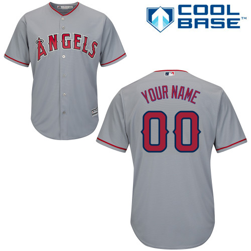 Custom Los Angeles Angels of Anaheim Authentic Grey Road Cool Base Jersey Custom Los Angeles Angels of Anaheim Authentic Grey Road Cool Base Jersey