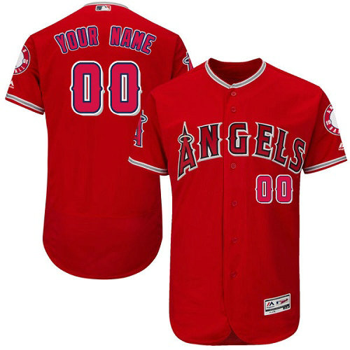 Custom Los Angeles Angels of Anaheim Red Alternate Flexbase Authentic Collection Jersey Custom Los Angeles Angels of Anaheim Red Alternate Flexbase Authentic Collection Jersey