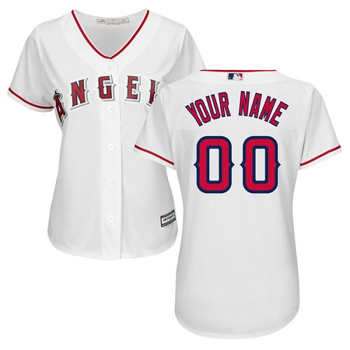 Women's Custom Los Angeles Angels of Anaheim Authentic White Home Cool Base Jersey Women's Custom Los Angeles Angels of Anaheim Authentic White Home Cool Base Jersey