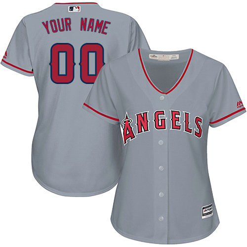 Women's Custom Los Angeles Angels of Anaheim Replica Grey Road Cool Base Jersey Women's Custom Los Angeles Angels of Anaheim Replica Grey Road Cool Base Jersey