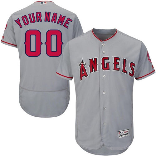 Custom Los Angeles Angels of Anaheim Grey Flexbase Authentic Collection Jersey Custom Los Angeles Angels of Anaheim Grey Flexbase Authentic Collection Jersey