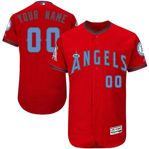 Custom Los Angeles Angels of Anaheim Authentic Red 2016 Father's Day Fashion Flex Base Jersey Custom Los Angeles Angels of Anaheim Authentic Red 2016 Father's Day Fashion Flex Base Jersey