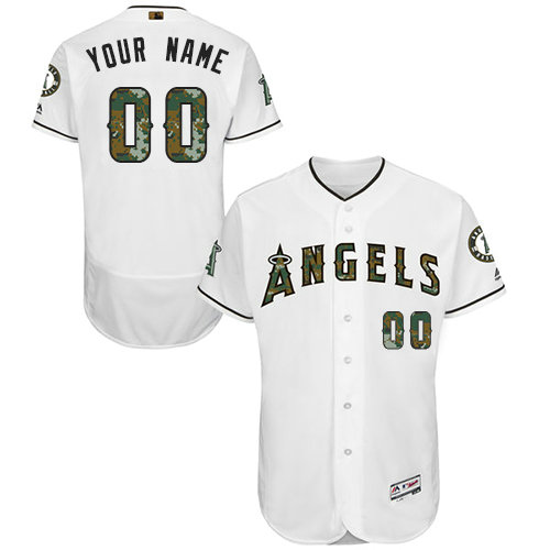Custom Los Angeles Angels of Anaheim Authentic White 2016 Memorial Day Fashion Flex Base Jersey Custom Los Angeles Angels of Anaheim Authentic White 2016 Memorial Day Fashion Flex Base Jersey
