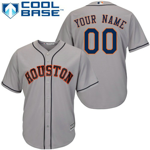 Custom Houston Astros Authentic Grey Road Cool Base Jersey Custom Houston Astros Authentic Grey Road Cool Base Jersey