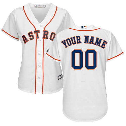 Women's Custom Houston Astros Authentic White Home Cool Base Jersey Women's Custom Houston Astros Authentic White Home Cool Base Jersey