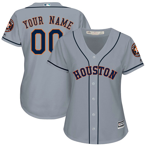 Women's Custom Houston Astros Authentic Grey Road Cool Base Jersey
