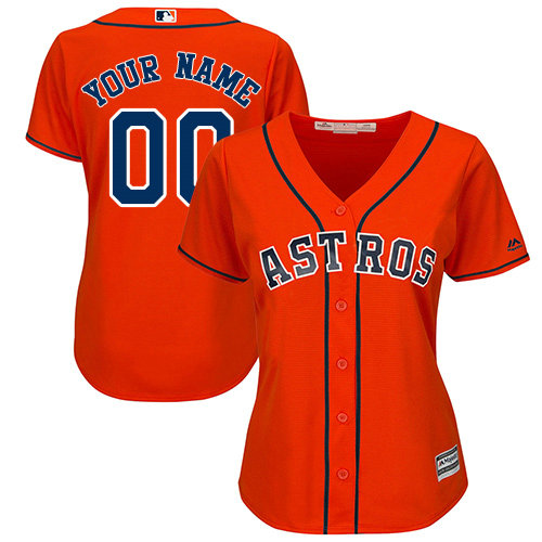 Women's Custom Houston Astros Authentic Orange Alternate Cool Base Jersey Women's Custom Houston Astros Authentic Orange Alternate Cool Base Jersey