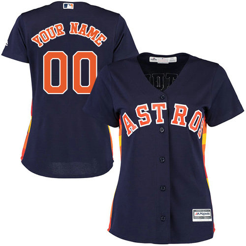 Women's Custom Houston Astros Authentic Navy Blue Alternate Cool Base Jersey