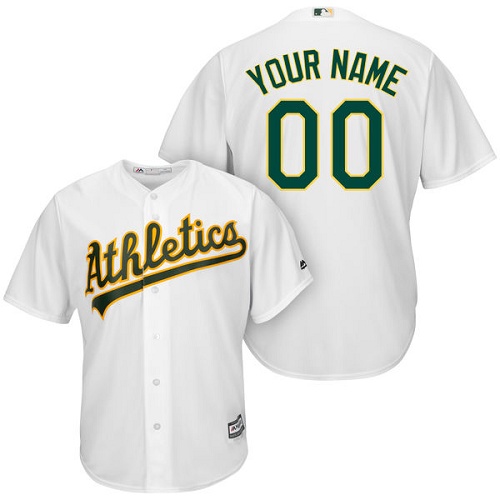 Custom Oakland Athletics Replica White Home Cool Base Jersey