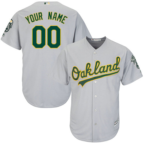 Custom Oakland Athletics Authentic Grey Road Cool Base Jersey