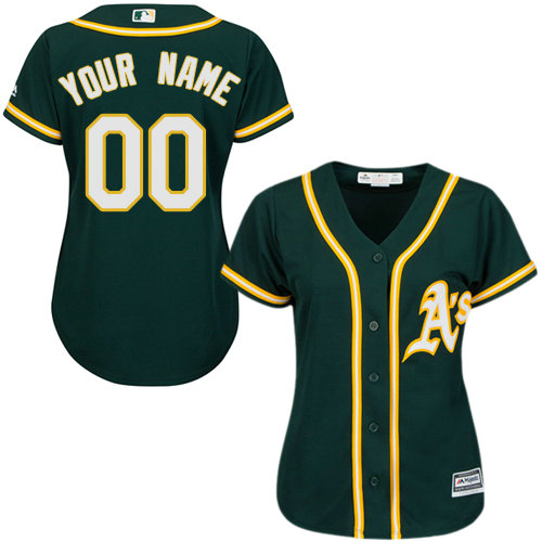 Women's Custom Oakland Athletics Replica Green Alternate 1 Cool Base Jersey Women's Custom Oakland Athletics Replica Green Alternate 1 Cool Base Jersey