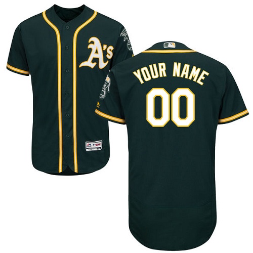 Custom Oakland Athletics Green Flexbase Authentic Collection Jersey