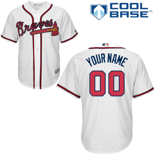 Custom Atlanta Braves Authentic White Home Cool Base Jersey