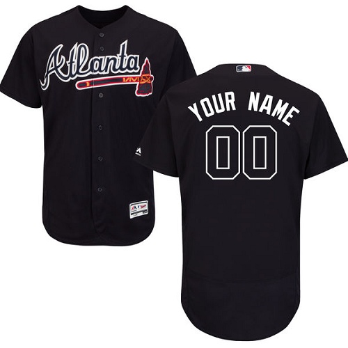 Custom Atlanta Braves Authentic Blue Alternate Road Cool Base Jersey Custom Atlanta Braves Authentic Blue Alternate Road Cool Base Jersey