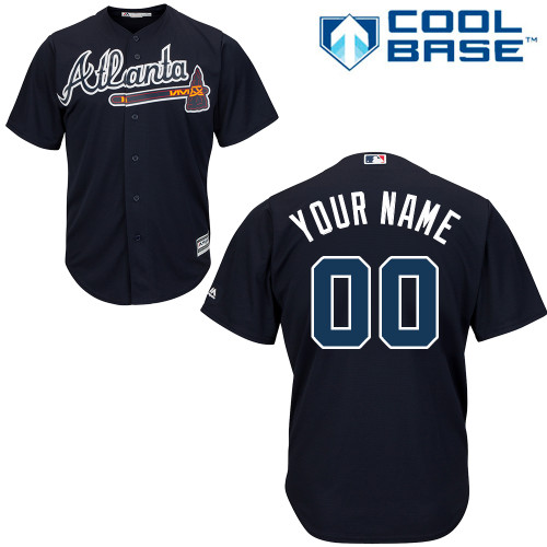 Youth Custom Atlanta Braves Authentic Blue Alternate Road Cool Base Jersey Youth Custom Atlanta Braves Authentic Blue Alternate Road Cool Base Jersey