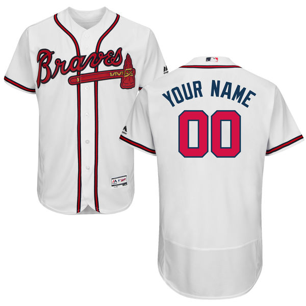 Custom Atlanta Braves White Flexbase Authentic Collection Jersey Custom Atlanta Braves White Flexbase Authentic Collection Jersey