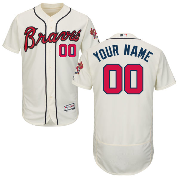 Custom Atlanta Braves Cream Flexbase Authentic Collection Jersey