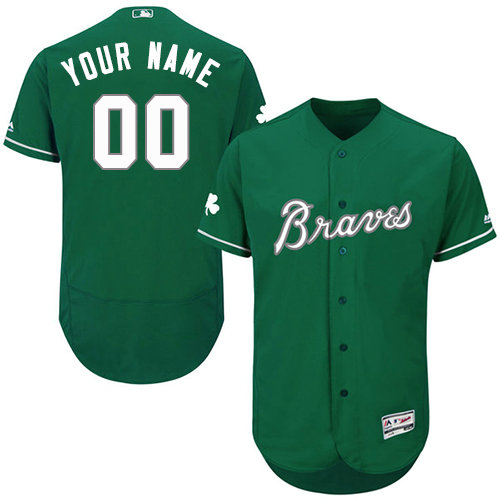 Custom Atlanta Braves Green Celtic Flexbase Authentic Collection Jersey