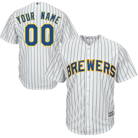 Custom Milwaukee Brewers Replica White Alternate Cool Base Jersey Custom Milwaukee Brewers Replica White Alternate Cool Base Jersey