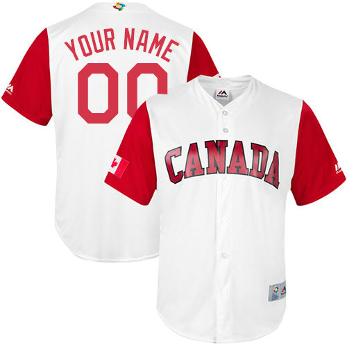 Custom Canada Baseball White 2017 World Baseball Classic Replica Team Jersey Custom Canada Baseball White 2017 World Baseball Classic Replica Team Jersey