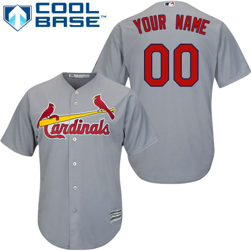 Custom St. Louis Cardinals Authentic Grey Road Cool Base Jersey Custom St. Louis Cardinals Authentic Grey Road Cool Base Jersey