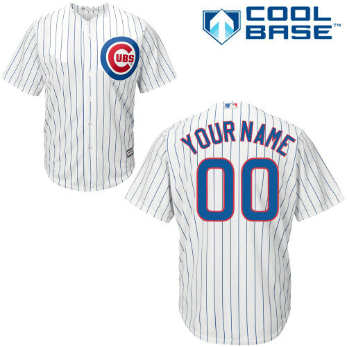 Custom Chicago Cubs Authentic White Home Cool Base Jersey Custom Chicago Cubs Authentic White Home Cool Base Jersey