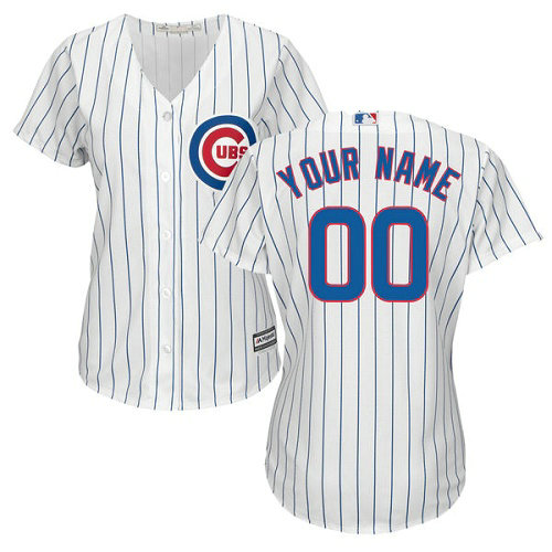 Women's Custom Chicago Cubs Replica White Home Cool Base Jersey Women's Custom Chicago Cubs Replica White Home Cool Base Jersey