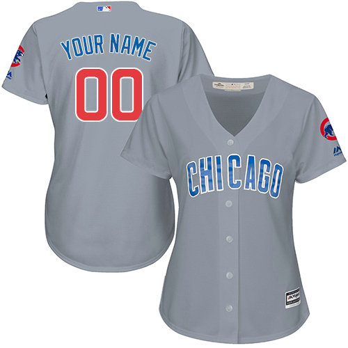 Women's Custom Chicago Cubs Authentic Grey Road Cool Base Jersey