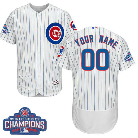 Custom Chicago Cubs White 2016 World Series Champions Flexbase Authentic Collection Jersey Custom Chicago Cubs White 2016 World Series Champions Flexbase Authentic Collection Jersey