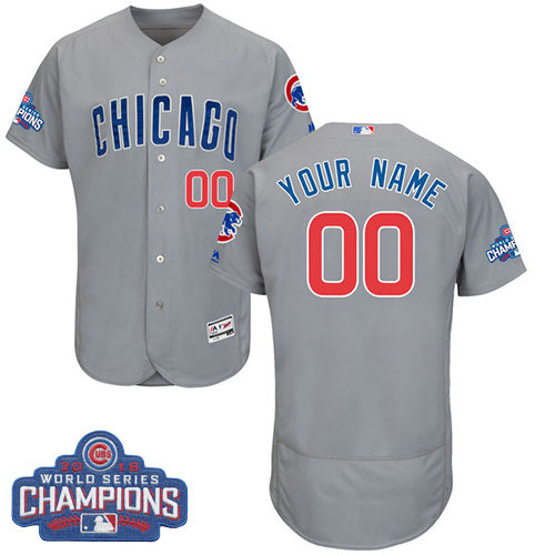 Custom Chicago Cubs Grey 2016 World Series Champions Flexbase Authentic Collection Jersey Custom Chicago Cubs Grey 2016 World Series Champions Flexbase Authentic Collection Jersey