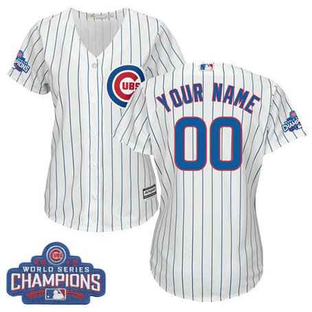 Women's Custom Chicago Cubs Authentic White Home 2016 World Series Champions Cool Base Jersey Women's Custom Chicago Cubs Authentic White Home 2016 World Series Champions Cool Base Jersey