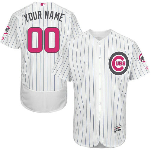 Custom Chicago Cubs Authentic White 2016 Mother's Day Fashion Flex Base Jersey Custom Chicago Cubs Authentic White 2016 Mother's Day Fashion Flex Base Jersey