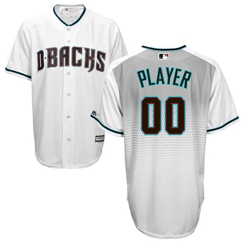 Custom Arizona Diamondbacks Replica White/Capri Cool Base Jersey