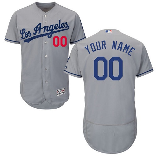 Custom Los Angeles Dodgers Grey Flexbase Authentic Collection Jersey Custom Los Angeles Dodgers Grey Flexbase Authentic Collection Jersey